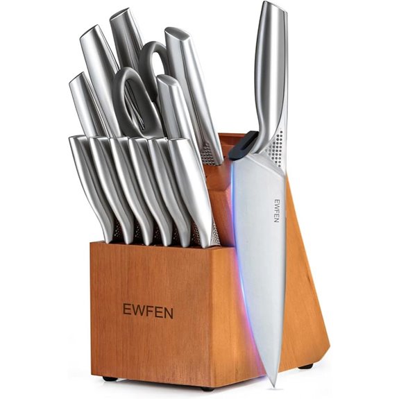EWFEN 14-Piece Kitchen Knife Set with Sharpener