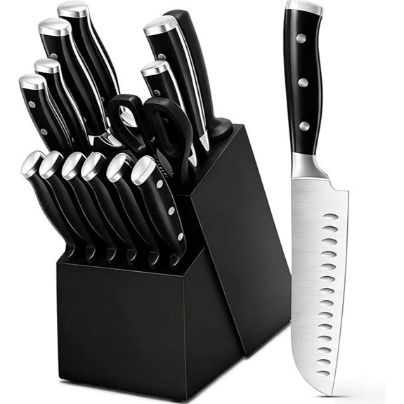 15-Piece High-Carbon Stainless Steel Kitchen Knife Set