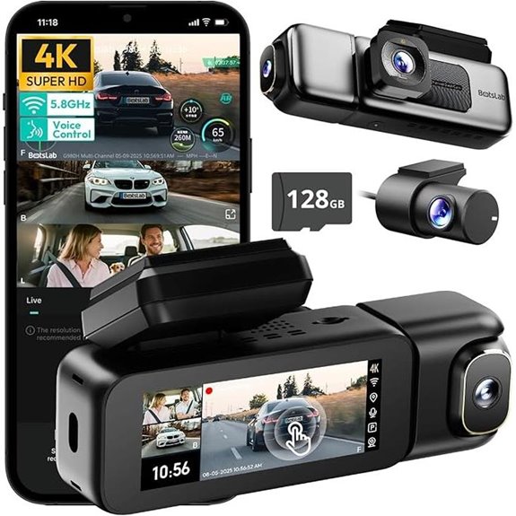 BOTSLAB 3-Channel 4K Dash Cam with GPS & WiFi