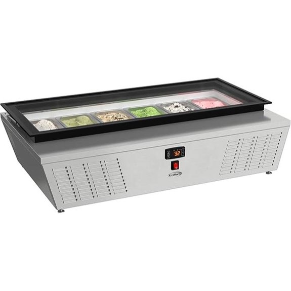 KoolMore 45-inch 6-Pan Countertop Ice Cream Freezer