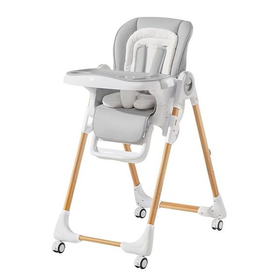 Mallify Adjustable Baby High Chair with Wheels