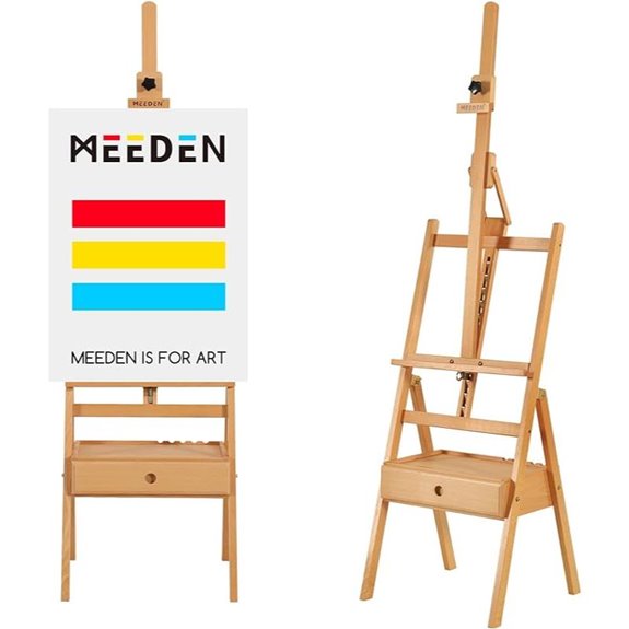 MEEDEN Adjustable Beech Wood Art Easel with Storage