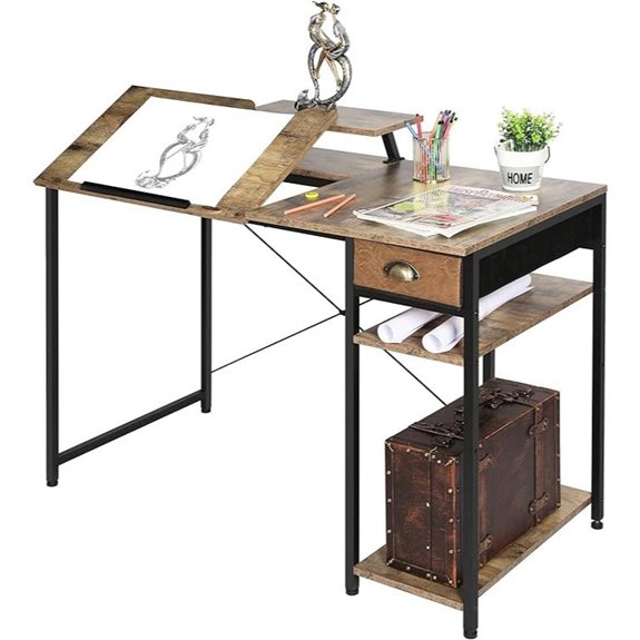 X-cosrack Adjustable Drafting Table with Storage