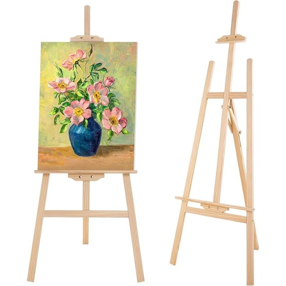 Adjustable Wooden Easel for Canvas and Art Display