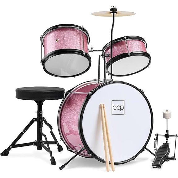 Beginner Kids Drum Set with Cymbals and Stool