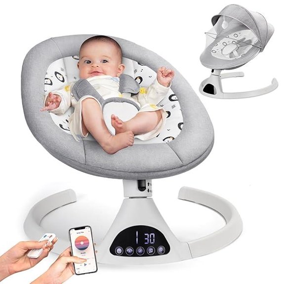 Electric Baby Swing with Bluetooth & Melodies