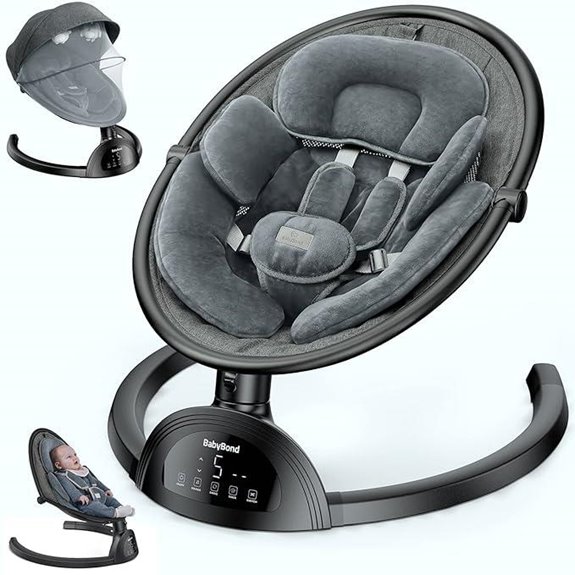 BabyBond Bluetooth Baby Swing with Remote & 5 Speeds