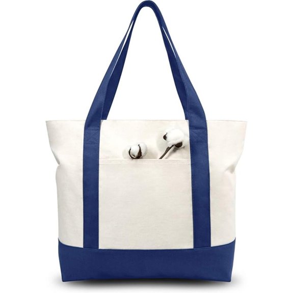 TOPDesign Canvas Tote Bag with External Pocket