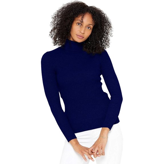 State Cashmere Women's Ribbed Turtleneck Sweater