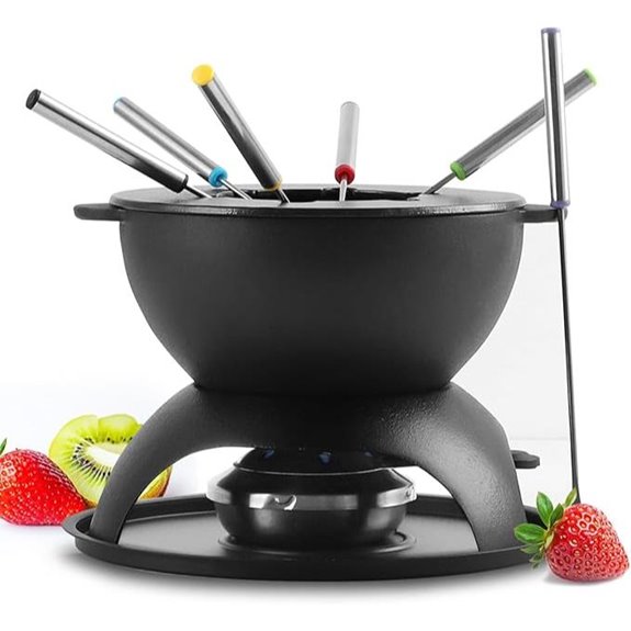 Artestia Cast Iron Chocolate & Cheese Fondue Set