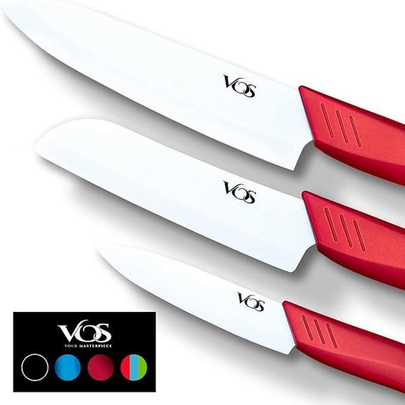 Vos Ceramic Knife Set in Gift Box (Red Handle)
