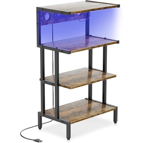 Aquzee 4-Tier Gaming Console Shelf with Lights