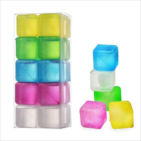 Reusable Multi-Color Ice Cubes for Drinks (20 Pack)