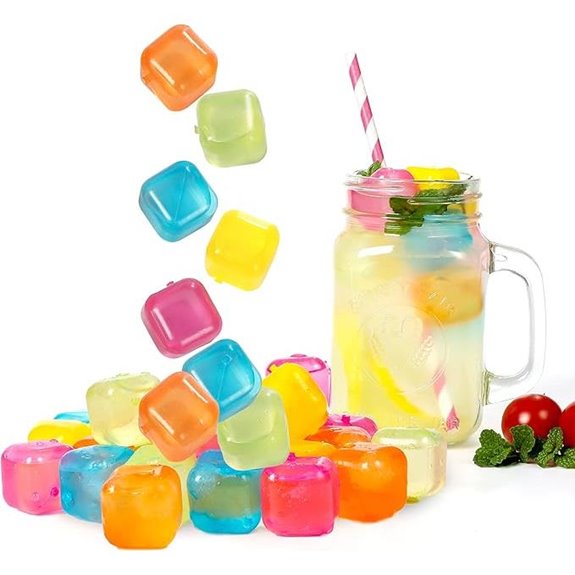 Colorful Reusable Plastic Ice Cubes for Drinks (25 Pack)