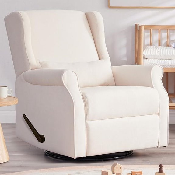 Nursery Swivel Glider Recliner with Footrest
