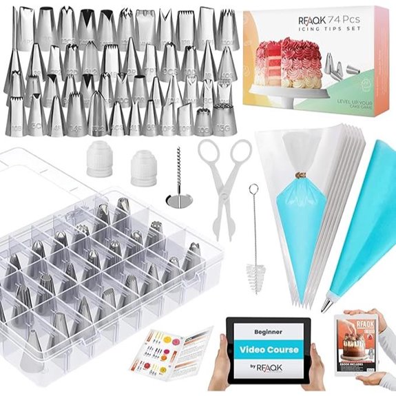 RFAQK 74-Piece Cake Decorating Kit with Tips
