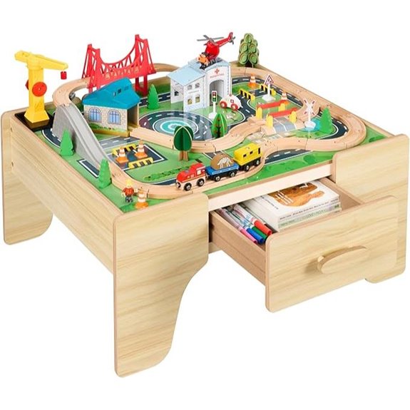 Best Choice 56-Piece Wooden Train Table Set