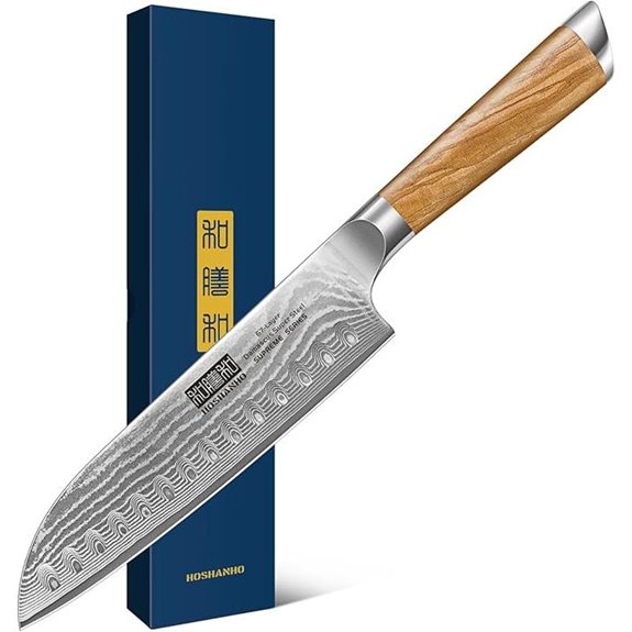 HOSHANHO Damascus Santoku Knife 7 Inch