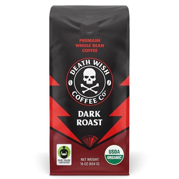 Death Wish Organic Dark Roast Coffee (16 oz)