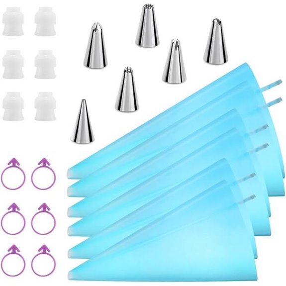 Reusable Decorating Set: Piping Bags Tips Couplers & More by Kasmoire