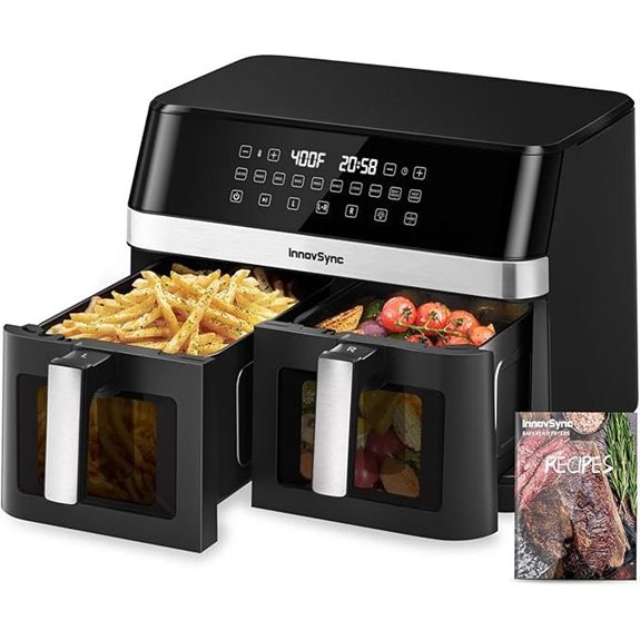 12QT Dual Air Fryer with Touchscreen and 2 Baskets