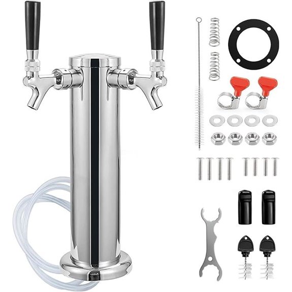 MRbrew Dual Tap Draft Beer Tower with Faucets
