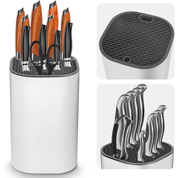 Ninonly 2-in-1 Square Knife Block with Scissors Slot