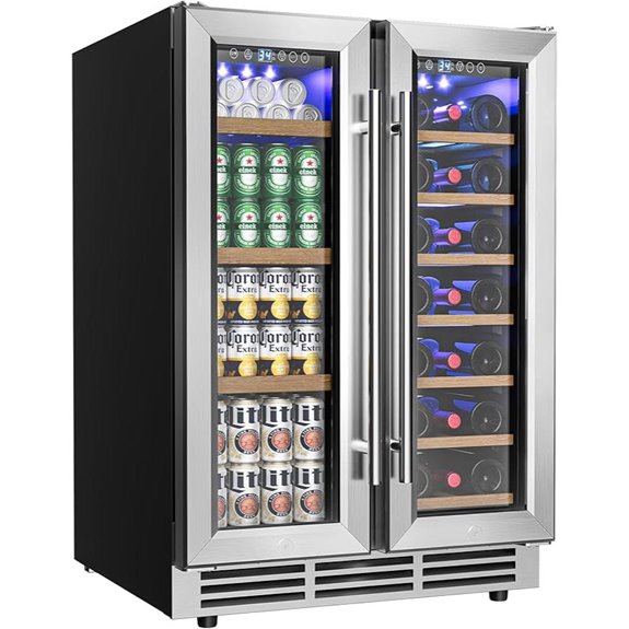 EUHOMY Dual Zone Wine & Beverage Cooler (24 Inch)