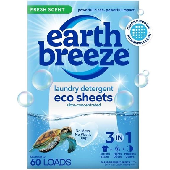 Earth Breeze Laundry Sheets 60 Loads Fresh Scent