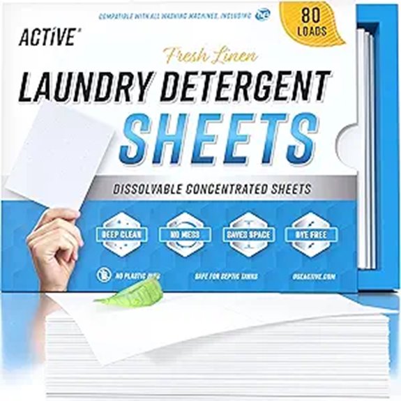 Eco Laundry Detergent Sheets 80 Loads Linen Scent