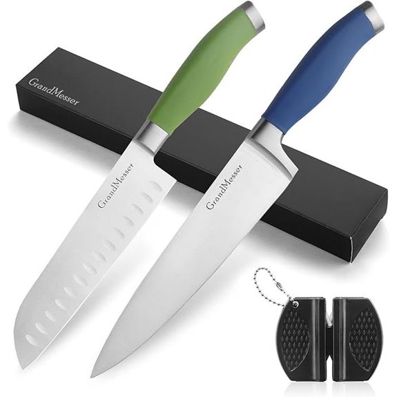 Sharp Kitchen Knife Set: 8 Chef & 7 Santoku