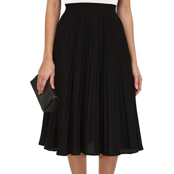 Pleated High-Waisted Midi Skirt for Women