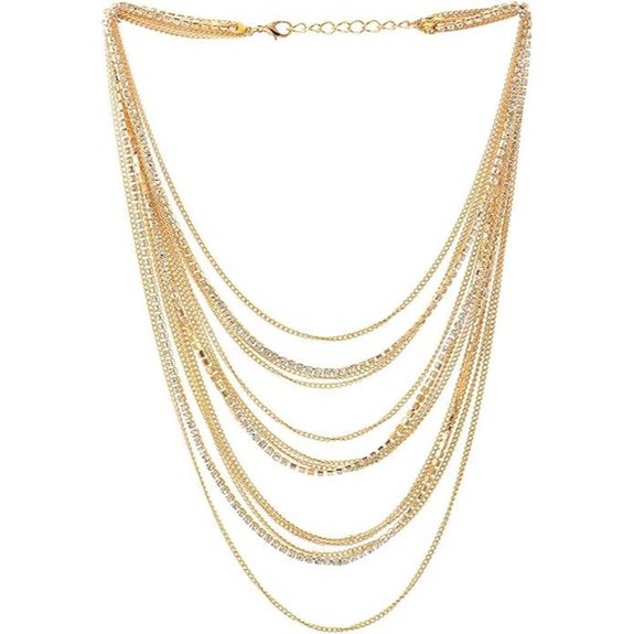 Waterfall Multi-Strand Rhinestone Statement Necklace