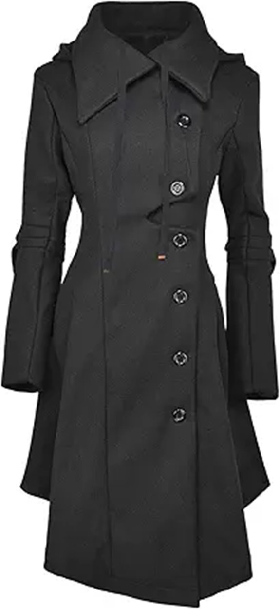 QZUnique Wool Long Trench Coat for Women