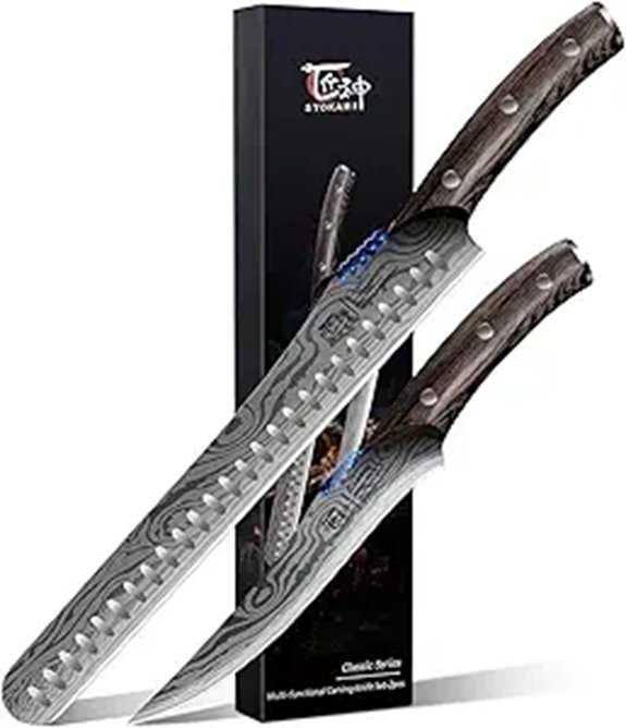 Brisket Slicing Knife Set with Ergonomic Handles