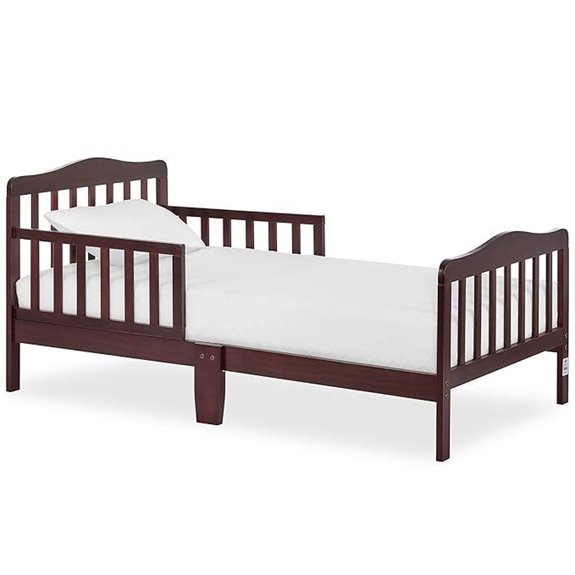 Dream On Me Toddler Bed in Espresso with Safety Rails