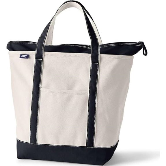 Lands' End Zip Top Canvas Tote Bag