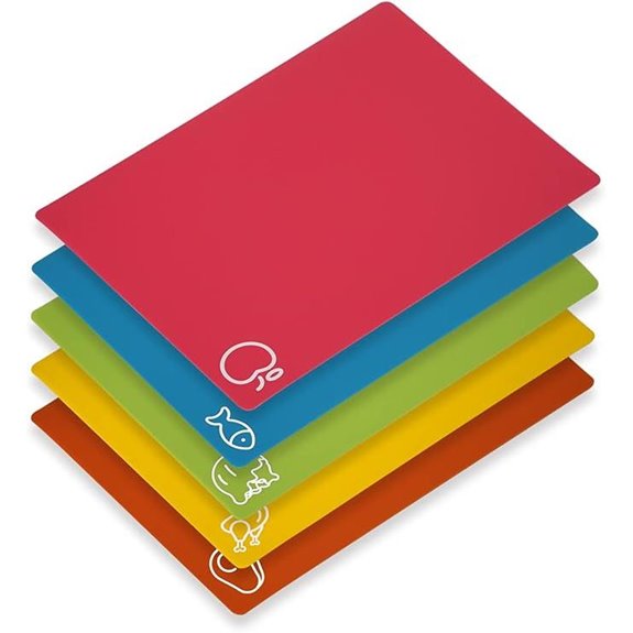 Flexible BPA-Free Kitchen Cutting Boards (5 Pieces)