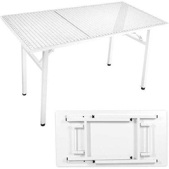 Crutello Folding Fabric Cutting Table with Grid Top