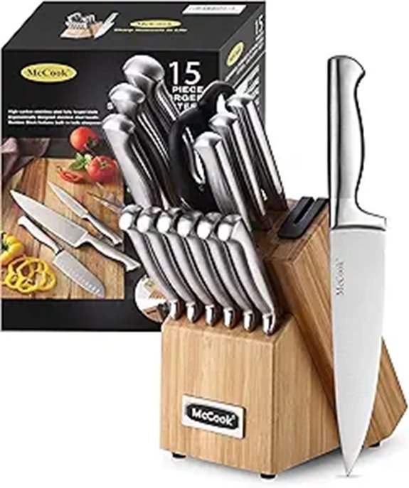 McCook German Stainless Steel Knife Set with Sharpener