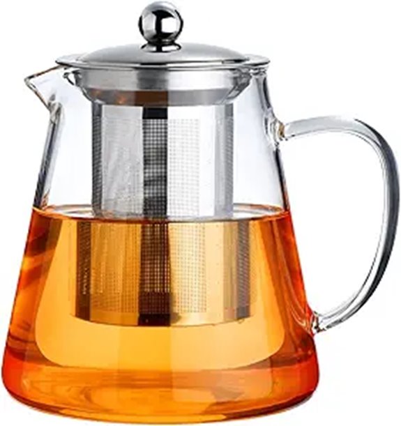 PARACITY Glass Teapot with Infuser for Tea Brewing
