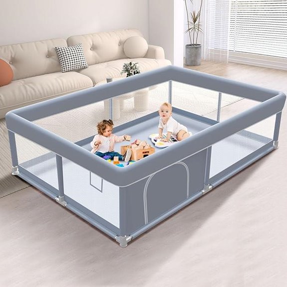 Baby Playpen for Toddlers Indoor & Outdoor Grey