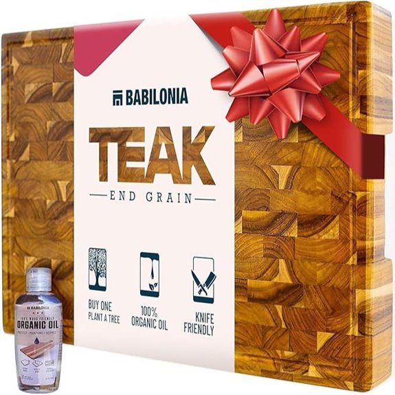 Teak Cutting Board 19.7 x 12.2 in Heavy Duty