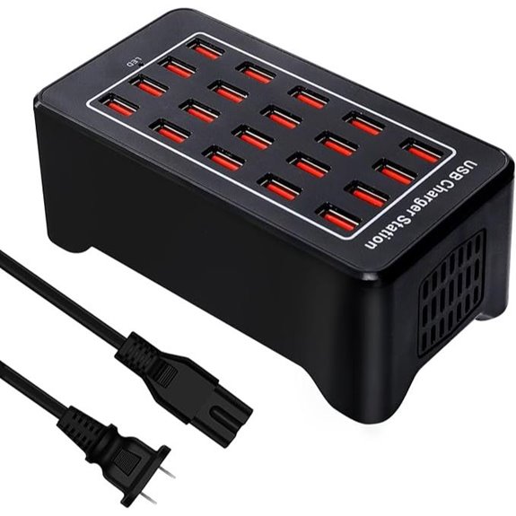 20-Port 100W Desktop USB Charging Station