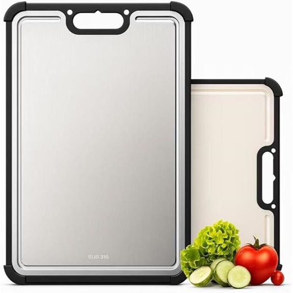 Premium 316 Stainless Steel Double-Sided Cutting Board
