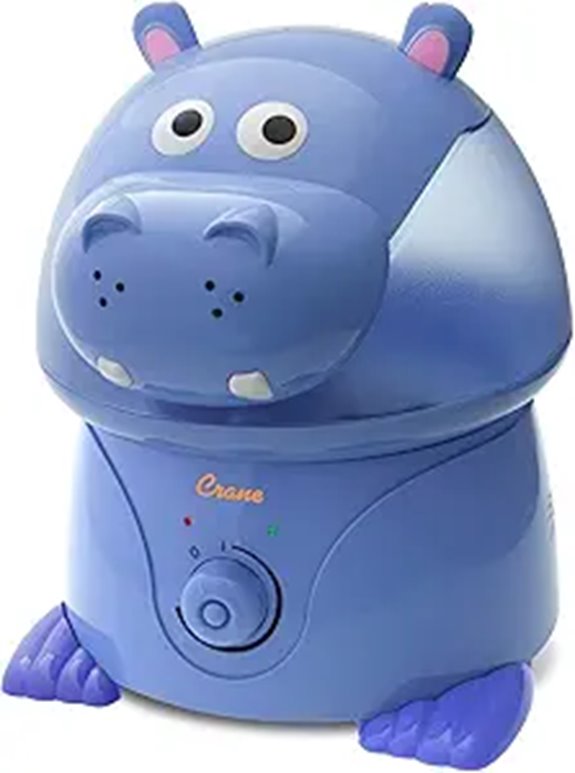 Crane Hippo Cool Mist Humidifier with Auto Shut-Off