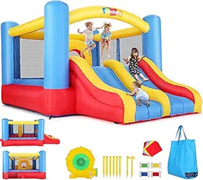 Whubefy Inflatable Bounce House with Slides and Blower