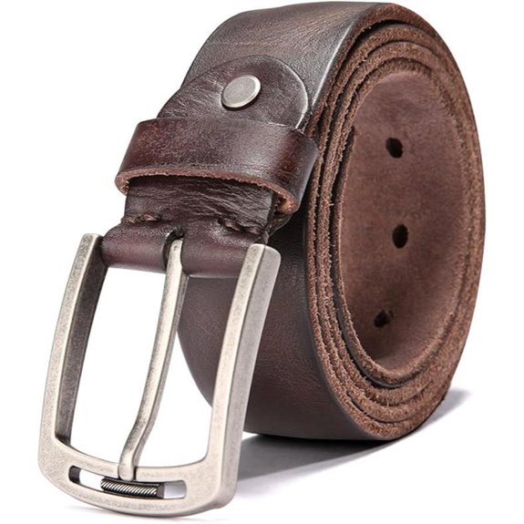 KEECOW Men’s Italian Cow Leather Belt with Buckle