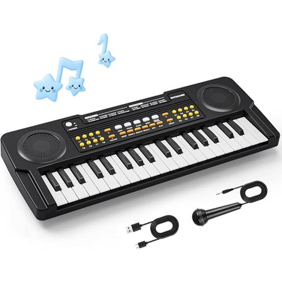 Upgraded Kids 37-Key Piano Keyboard with Microphone