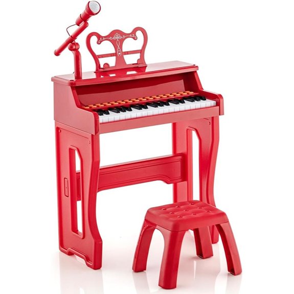 Kids 37-Key Electronic Piano with Microphone and Stool